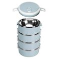 thumbnail image 4 of Bento Lunch Box, Vent Portable Cylinder Lunch Container Pressure Cooker Principle Ergonomic Arched Handle  For Outdoor For School Four Layers Nordic Blue, 4 of 8