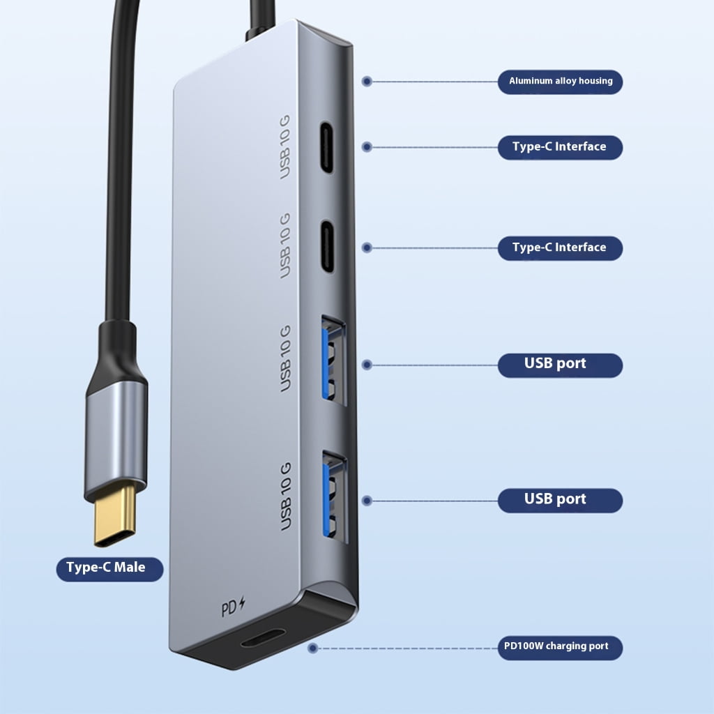 Gieenan Universal USB C Hubs 2A 2C Port 10Gbps Fast Speed Charging Adapters For PC Phone