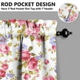 thumbnail image 5 of Kitchen Curtains 36 Inch Short - 3 Panel Set, Vintage Floral Butterfly Bee Botanical Print, Rod Pocket Window Curtain for Farmhouse, Modern Rustic, Spring Summer Decor, Easy Wash, 5 of 6