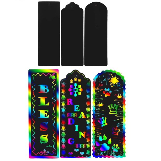 300 pcs bookmarks scratch art bookmark magic scratch