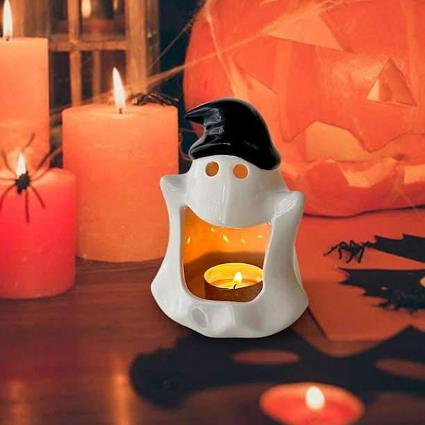 Decoraciones de Halloween, adornos de Halloween, decoración de Halloween, lindo candelabro fantasma, adorno de linterna de calabaza fantasma, accesorios de decoración de escena de bar de jardín de inf