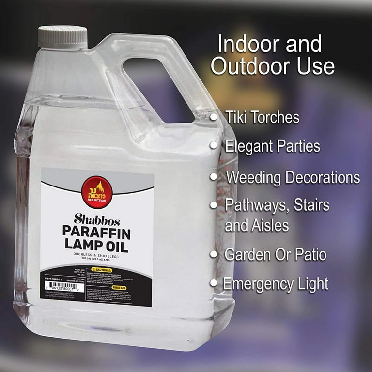 Ner Mitzvah Smokeless Odorless Liquid Paraffin Lamp Oil - Clear - 1 Gallon  