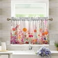 thumbnail image 7 of Coolnut 36 Inch Length Kitchen Curtains Watercolor Floral 2 Panels Half Window Sheer Curtains Rod Pocket Farmhouse Short Drapes for Bathroom Cafe Basement Home Decor, 7 of 7