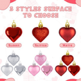 thumbnail image 2 of Valentines Day Heart Ornaments,Classic Silver Heart Shaped Hanging Baubles,Valentine's Day Heart Decoration, 2 of 7