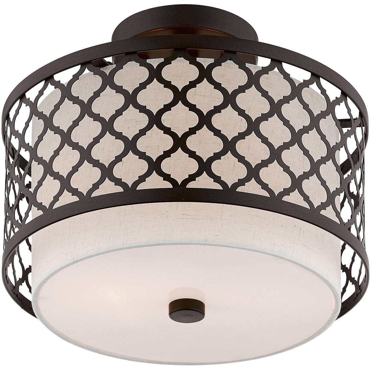 2 Light English Bronze Ceiling Light fixture with Steel base material