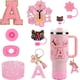 thumbnail image 1 of 15 en 1 Set de Accesorios para Copa Stanley 30/40 oz, Protector de Silicona, Tapa Antiderrames, Encantos Decorativos, Adhesivo lizable (Pink,A), 1 of 4