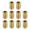 thumbnail image 1 of Uxcell Wood Furniture M10x25mm Threaded Insert Nuts Interface Hex Socket Drive 25Pack, 1 of 6