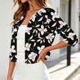 thumbnail image 6 of Axiiglly Cardigan for Women Summer Lightweight Floral 3/4 Sleeve Open Front Cropped Cardigan Loose and Breathable, S-2XL, 6 of 7