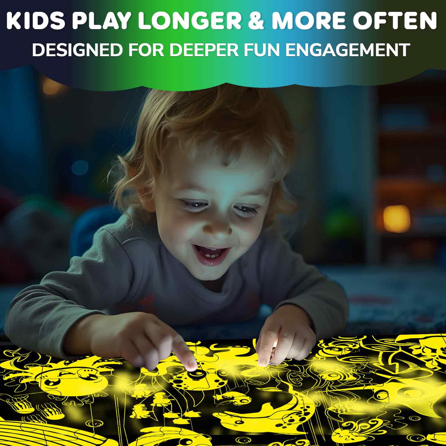Quokka Floor Puzzle for Kids Ages 4-8 – Glow in the Dark Giant Jigsaw Puzzles with Deep Sea Adventure Scene
