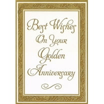 Designer Greetings Heavy Cardstock Gold Foil 50th Anniversary Greeting Card