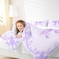 thumbnail image 4 of Erosebridal Adults Victorian Baroque Flower 7-Piece Bedding Comforter Set,Purple Cute Bow King Bedding Sets For Girls Kids,Reversible, 4 of 7