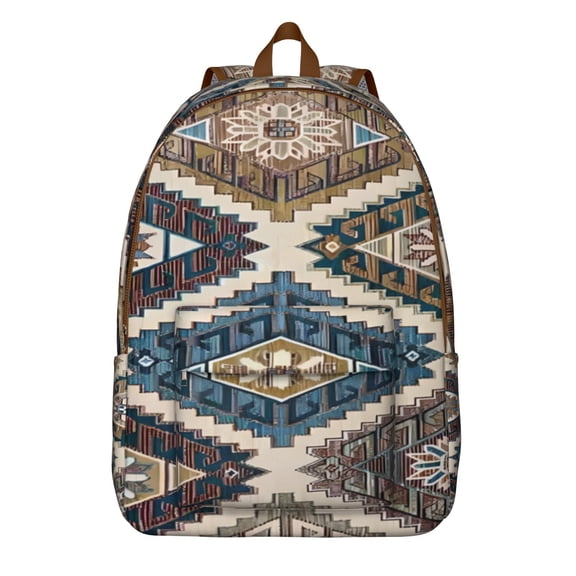 Floral Bohemian Laptop Backpack for School, Water-Resistant College Bookbag with Double Zippers and Side Pockets