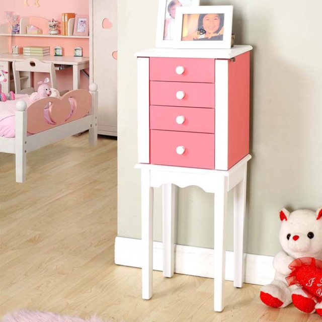 Pink and White Jewelry Armoire