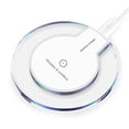 thumbnail image 1 of Crystal Wireless Charging Pad for QI-Enabled Devices - 5W Fast Charging, 5V Output, ≤10mm Charging Distance, Over 75% Efficiency, 97mm Diameter, Lightweight 60g - Includes USB Cable (White/Black, 1 of 6