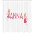 thumbnail image 3 of Anna Shower Curtain, Traditional Nursery Themed Lettering with Colorful Dots with Fairies Female Children, Fabric Bathroom Set with Hooks, 69W X 70L Inches, Multicolor, by Ambesonne, 3 of 3