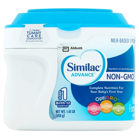 Similac Advance NON-GMO Infant Formula with Iron, Powder, 1.45 lb (Pack of 6)