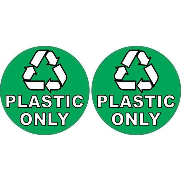 3in x 3in Recycling Plastic Only Stickers