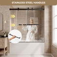 thumbnail image 6 of 56-60" Fully Frameless Double Sliding Bathtub Door, 5/16" (8mm) Clear Tempered Glass with Stainless Steel Nickel Hardware, 6 of 9