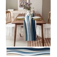 thumbnail image 3 of Boanket Blue Beige Ombre Table Runner - 60 Inch Long, Kitchen Dining Table Runner Dresser Scarves, Aesthetics Abstract Geometric Modern Farmhouse Home Decor for Coffee Table Wedding Party Banquet, 3 of 8