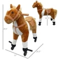 thumbnail image 2 of Qaba Plush Walking Horse Ride-On Toy - Brown Animal Rocker with Sound & Wheels - Indoor Fun for Ages 3+ - Durable Iron & Plush Construction, 2 of 7