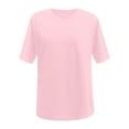 thumbnail image 3 of TYGHBN V Neck Short Sleeve Casual T Shirt for Women Solid Color Loose Fit Top Womens Raglan Top Active Shirts Women Short Sleeve Neck Long Sleeve Tops for Women Light Shirts for Women Tops Exercise, 3 of 3