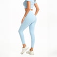 thumbnail image 4 of Womens High Waist Seamless Gym Leggings, Squat Proof Stretchable Tight Sports Pants for Yoga Workout Light Blue L, 4 of 5