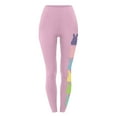thumbnail image 4 of EQWLJWE Women's Easter Yoga Pants Trendy Easter Rabbit Graphic Full Length Workout Running Legging High Waist Sports Gym Activewear(Pink,S), 4 of 4