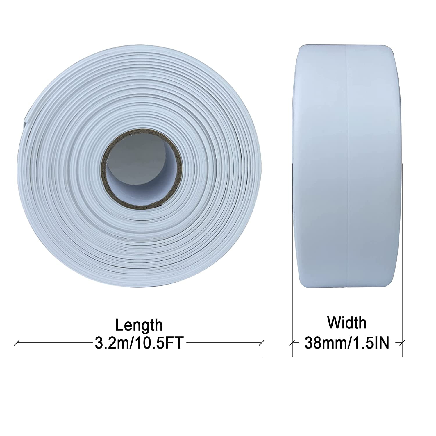 Bathroom and Kitchen with White Tape, Bathroom Filling Tape, White Self-adhesive Sealing Strip, Around The Bathtub, Toilet Stuck on Gel, Kitchen Countertop (3.8cm X 27.9
