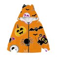 thumbnail image 4 of Otqutp Toddler Girls Halloween Zip Up Hoodie Cat Ear Long Sleeve Fleece Jackets Fall Wind Resistant Warm Coats with Pockets, 4 of 4