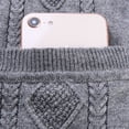 thumbnail image 6 of FINALGANG Mens Sweater Vest Solid Color Cable Knit Vest V Neck Button Front Sleeveless Pockets Casual Warm Cardigan Vest For Daily Outdoor Office Wear Classic Knitwear, 6 of 9