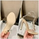 thumbnail image 4 of GOOHOCHY 1 par de mujeres Sandalias de Rhinestone Sandalias Transparentes Vamps Sandals Steylish Peep-Toe Shoes, 4 of 7