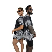 Black and White Traditional African Dashiki Shirt
