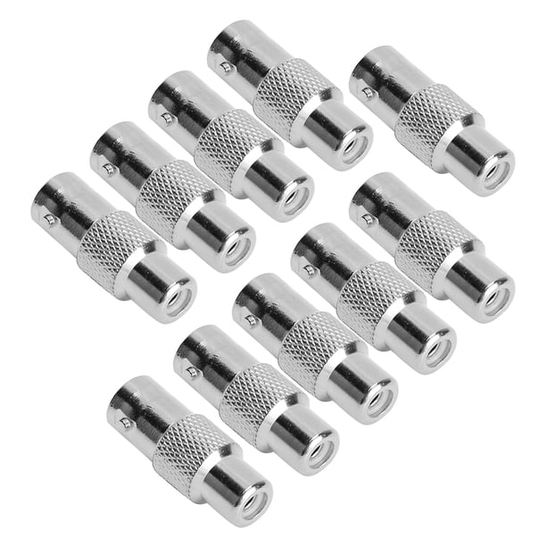 10 piezas de adaptador de conector hembra RCA a hembra BNC para cámara CCTV de audio y video