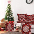 thumbnail image 4 of Red Christmas Pillow Covers 16x16 Inch Set of 4 Buffalo Plaid Pillow Covers Christmas Tree Snowflake Blessing Pillow Case for Sofa Couch Xmas Decoration Throw Pillow Cover (RXM Set), 4 of 6