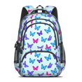 thumbnail image 2 of Lightblue Butterfly Pattern Cute School Backpack Bag with Padded Back and Adjustable Shoulder Straps 16.9 X 12.6 X 5.9 Inches, 2 of 5