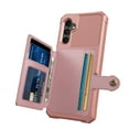 thumbnail image 2 of Tarise Galaxy A54 5G Wallet Case, RFID Blocking Card Holder Slot Kickstand Magnetic Button Closure Women Men Heavy Duty Shockproof Rugged Back Case Cover for Samsung Galaxy A54 5G 2023, Rosegold, 2 of 7