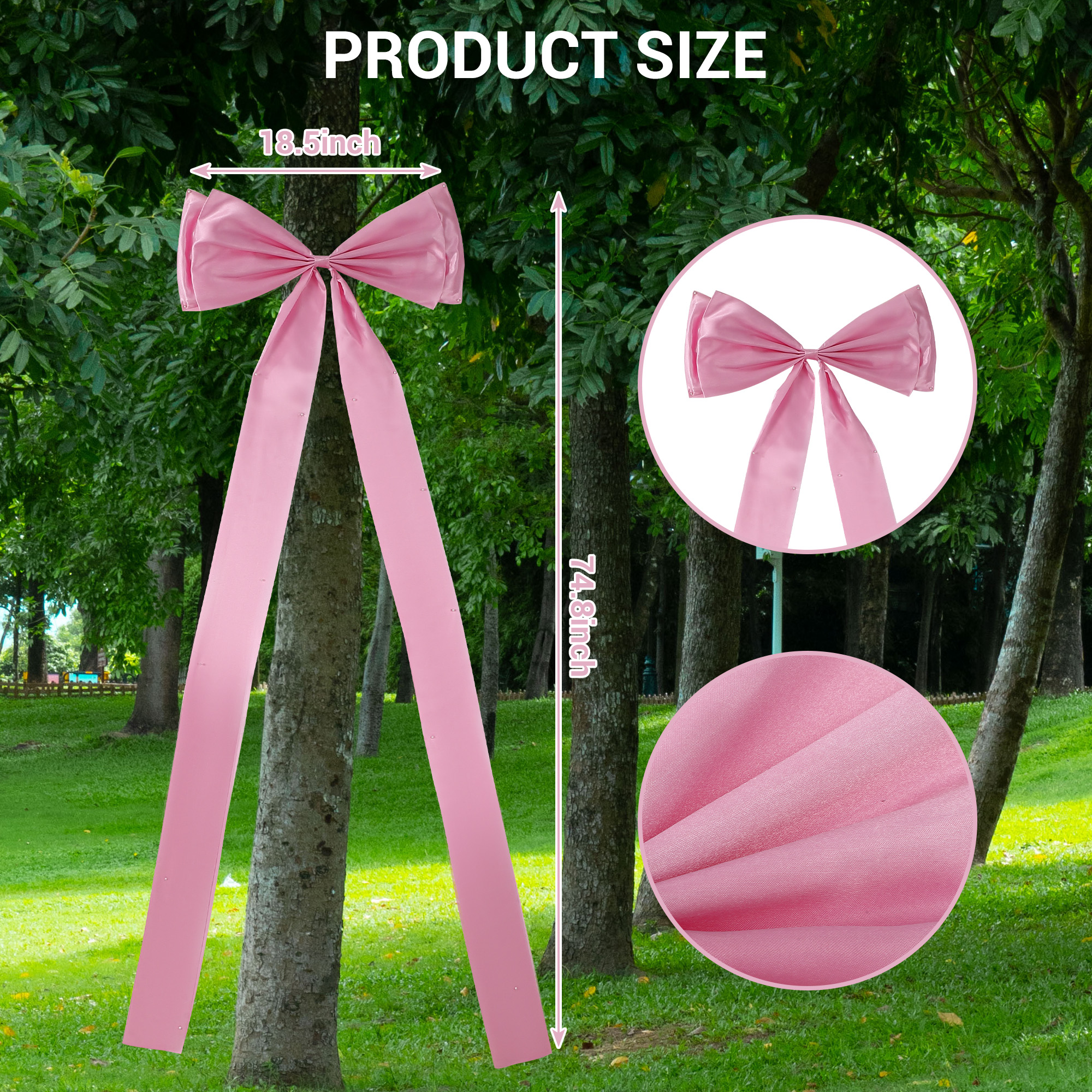 Large Satin Bow Decor, Oversized Bow Birthday Party Decorations, Big Pink Bows Coquette Party Background, Large Satin Ribbon Bow Hanging Decor for Bachelorette Baby Shower Bridal Shower Wedding