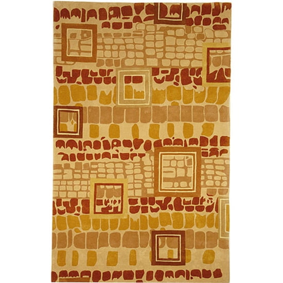 Safavieh  Handmade Rodeo Drive Kanan Mid-Century Modern Abstract Wool Rug 5' x 8' 5' x 8' Indoor Living Room, Bedroom, Dining Room Rectangle