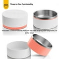 thumbnail image 2 of RTIC 3-in-1 Dog Bowl, Large, Stainless Steel Insulated Bowl, Silicone Lid, Coral & Light Grey, 2 of 7