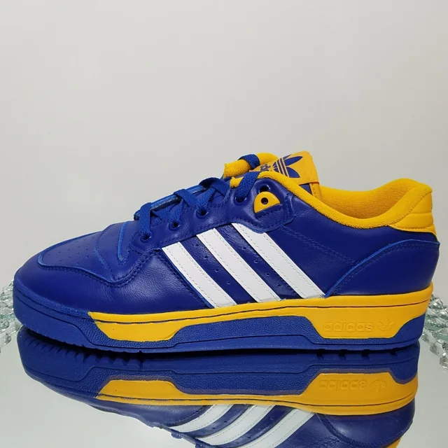 NEW Ad-id-as Rivalry Low "Blue White Yellow" Leather - Men's 8 - IF3529