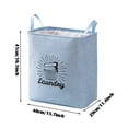 thumbnail image 2 of Miyuadkai 1PC Sky Blue Thick Cotton Linen Storage Bag, Laundry Hamper for Clothes Quilts Toys, 2 of 2
