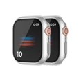 thumbnail image 1 of wonima44 2 Pack Hard PC Case with Button for Apple Watch Series 7 8 9 45mm Tempered Glass Screen Protector Case, Full Coverage Ultra-thin Shell Iwatch Bumper Cover (Matte Silver x 2, 45mm), 1 of 1