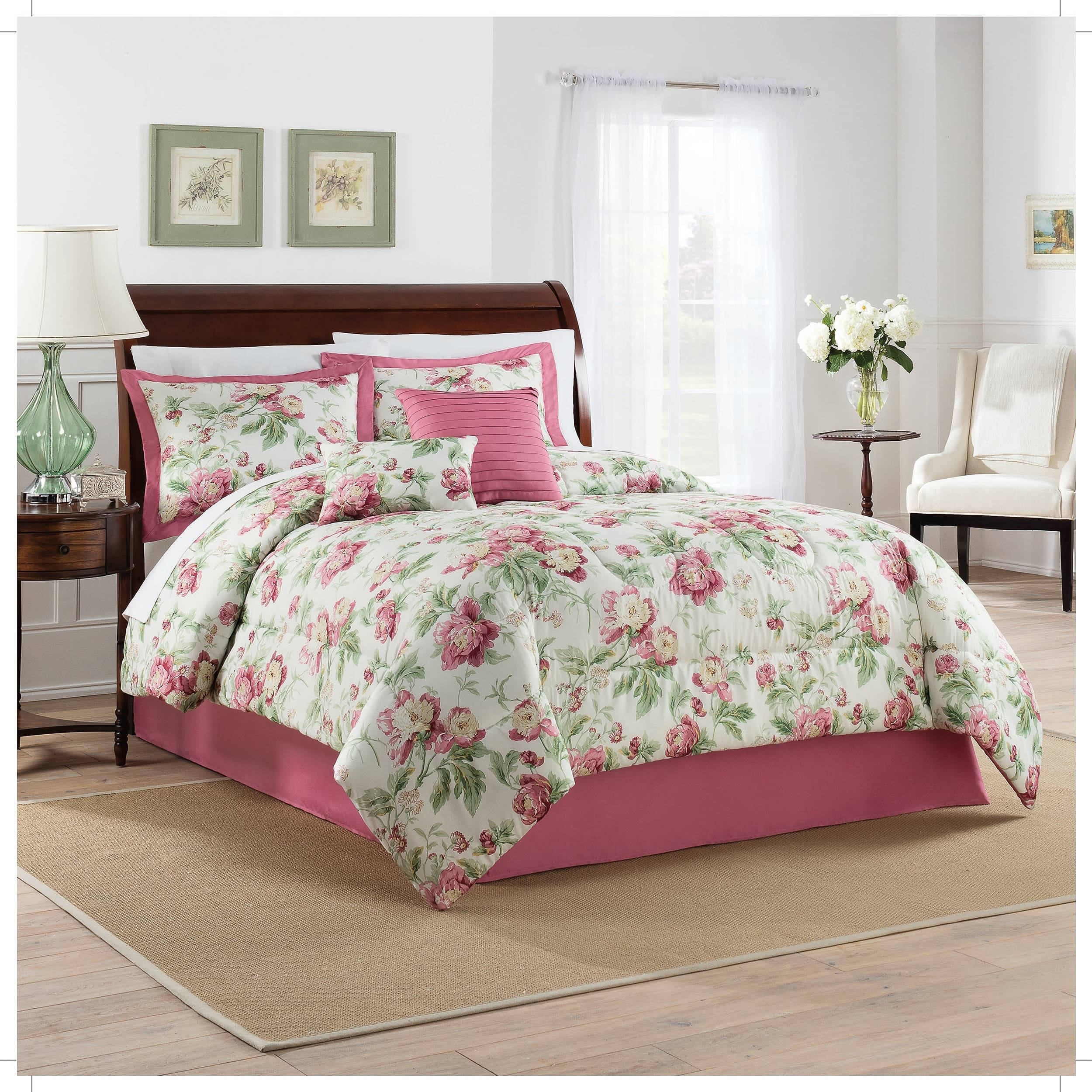 Traditions by Waverly Forever Yours Berry 6Piece Comforter Set