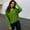 A10 Green, variant on V Neck Long Sleeve Shirts For Women Oversized Loose Fit Blouse with Side Drawstring Dressy Casual Layering Tops