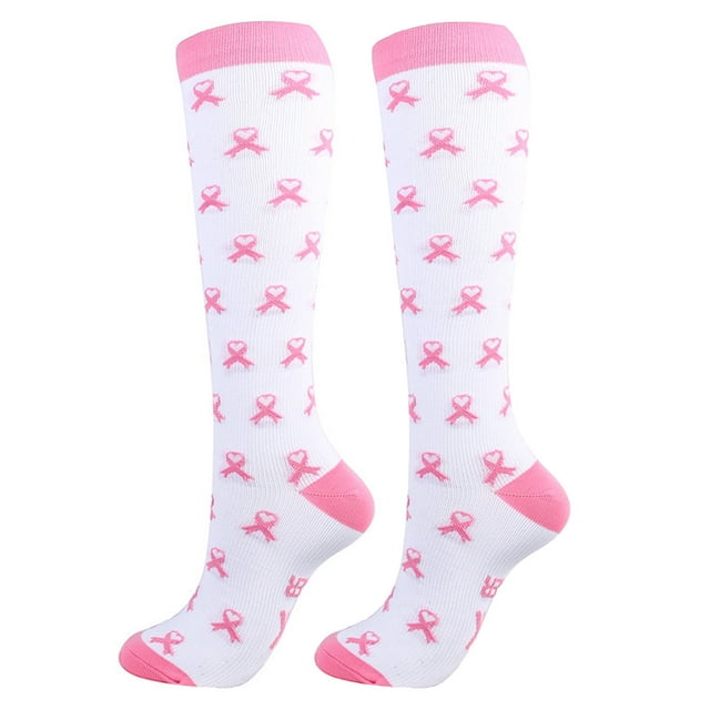 Hoshose Compression Socks for Women Solid Color Calf Stockings Anti-slip Circulation Recovery Sport Socks All Day Wear