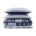 thumbnail image 2 of Serta Simply Clean Conrad Blue Variegated Stripe Antimicrobial Comforter Set, Twin XL (2-Piece), 2 of 3