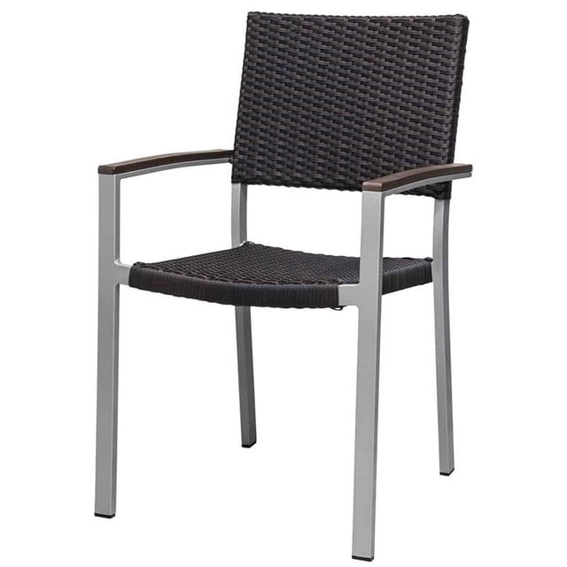 Source Furniture Chaise de Salle à Manger en Osier Fiji pour Patio en Espresso
