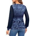 thumbnail image 5 of UVN Blouses for Women Dressy Lace Pleated Tunic Tops Casual Long Sleeve Fall Shirts, 5 of 9