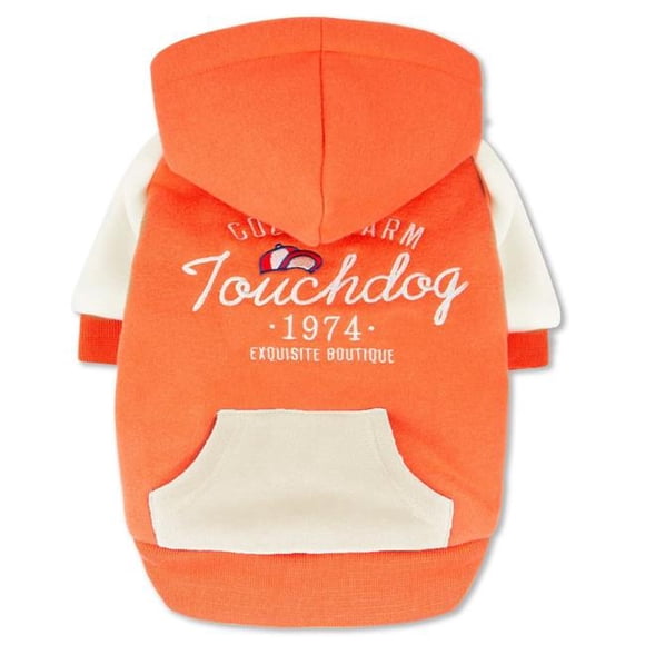 Touchdog HD8ORXL Sweat à Capuche pour Chien de Mode en Coton Doux Héritage - Orange - Extra-Large