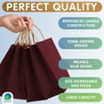 thumbnail image 3 of Wine Kraft Paper Bags with Handles Bulk, 8 x 4.75 x 10.5 Inch. Pack of 25 Foldable Shopping Bag, 150 GSM. Kraft Paper Gift Bags with Handles. Gift Gag Bulk for Wedding favors, Valentines Day, 3 of 7